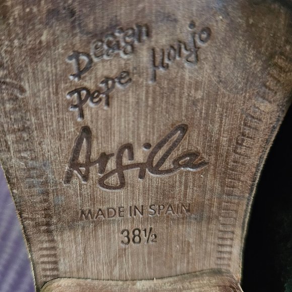 P. Monjo / Argila Ankle Booties in Green Suede - Size 38.5 - Picture 6 of 7